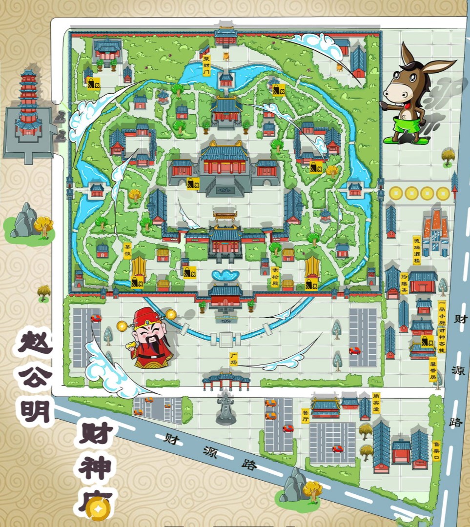 惠州寺庙类手绘地图